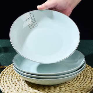 玉珑陶瓷碗家用吃饭2025年碗面碗青瓷金边高档饭碗菜盘子汤碗 【玉珑】简中	小勺4只装
