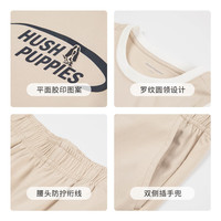 暇步士(Hush Puppies)童装儿童男大童2025夏季清凉舒适经典假两件休闲运动风套装 浅沙灰 【宽松版】 105