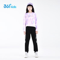 361°童装女童针织加厚长裤冬季基础百搭中大童休闲保暖裤子 经典黑 130 cm