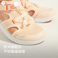 moodytiger儿童凉鞋夏季包头防滑透气弹力舒适男女童户外运动鞋 炭黑色 37码