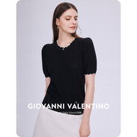 卓凡尼·卓凡尼·华伦天奴 GIOVANNI VALENTINO 显瘦 女士针织短袖T恤