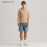 GANT/甘特夏男士休闲短裤时尚复古中腰水洗蓝直筒微弹美式牛仔裤 971深色水洗 38