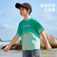 儿童男童夏季舒适亲肤渐变扎染短袖T恤度假中大童半袖潮童装