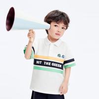 童装儿童短袖t恤男童polo衫夏季撞色拼接上衣刺绣潮