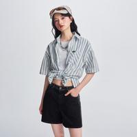 李 Lee24春夏精玉透凉黑灰色女短裤凉凉裤