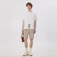 卡宾男装字母印花短袖衬衫24夏宽松上衣H2242111003 米白色12 3XL /190/56