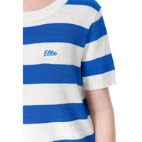 ELLE KIDS 清仓促销 夏季女童圆领短袖T恤经典条纹上衣休闲凉感针织衫T恤