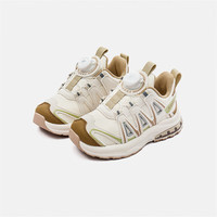 Kappa Kids背靠背卡帕童鞋秋季运动鞋轻便透气防滑耐磨跑步鞋四季童鞋易穿脱 米色 32