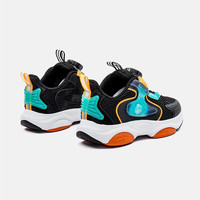 Kappa Kids卡帕儿童鞋男童运动鞋网面夏季轻便减震跑步鞋女童透气休闲鞋 黑桔 34