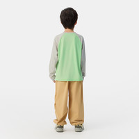 Gap 男童夏季款印花logo插肩凉感防晒长袖T恤儿童装767029 绿色 120 cm(6-7岁)亚洲尺码