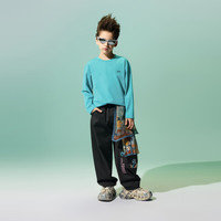 马骑顿(MQD)【国潮系列】MQD童装儿童打底衫2025春季男童长袖t恤百搭上衣 松绿 160