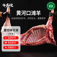 牛品说国产黄河口滩羊 半只羊 净重15斤 原切羊肉生鲜 源头直发 国产半羊15斤