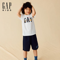 Gap男童2025夏季新款航天印花logo短袖T恤多色儿童装上衣767159