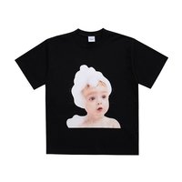 acme de la vie 韩国直邮ADLV短袖黑色圆领T恤双甜甜圈男款夏季舒适透气时尚夏季