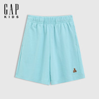 Gap 女幼童夏季款小熊刺绣松紧腰纯棉宽松针织短裤761978 浅绿色 100 cm(2-3岁)亚洲尺码