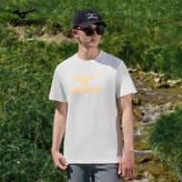 美津浓 Mizuno户外短袖T恤男速干透气圆领印花上衣 白色  4XL 