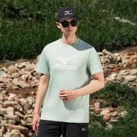 美津浓 Mizuno户外短袖T恤男速干透气圆领印花上衣 绿色  3XL 