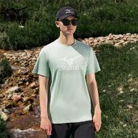 美津浓 Mizuno户外短袖T恤男速干透气圆领印花上衣 绿色  XL 