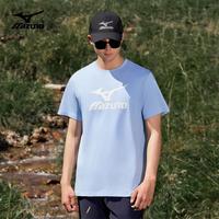 美津浓 Mizuno户外短袖T恤男速干透气圆领印花上衣 蔚蓝色 XL