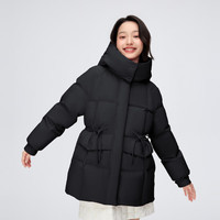 波司登（BOSIDENG）90绒羽绒服女新款连帽防风保暖修身显瘦短款厚外套   170/92A