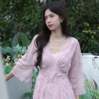 两三事 蔷薇少女 2025春季新款甜美碎花印花两件套连衣裙