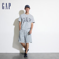 Gap男女装夏季字母logo短袖T恤百搭上衣 灰色 466766 M (170/92A) 亚洲尺码