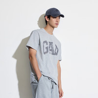 Gap男女装夏季字母logo短袖T恤百搭上衣 灰色 466766 3XL (185/108A) 亚洲尺码
