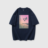 Gap男女装夏季字母logo短袖T恤百搭上衣 海军蓝 463239 L (175/96A) 亚洲尺码