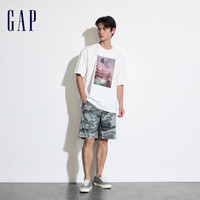 Gap男女装夏季字母logo短袖T恤百搭上衣 白色 463239 M (170/92A) 亚洲尺码
