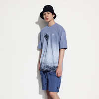 Gap男女装夏季字母logo短袖T恤百搭上衣 蓝色 463239 L (175/96A) 亚洲尺码