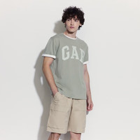 Gap男女装夏季字母logo短袖T恤百搭上衣 水绿色 465796 S (165/88A) 亚洲尺码