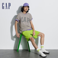Gap男女装夏季字母logo短袖T恤百搭上衣 石灰色 -2 (465796) M (170/92A) 亚洲尺码