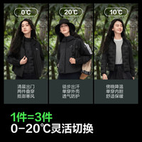 波司登(BOSIDENG)鹅绒三合一羽绒服女款防水防风透气连帽野营徒步多穿外套 【店长推荐】896A