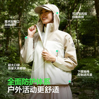 波司登(BOSIDENG)鹅绒三合一羽绒服女款防水防风透气连帽野营徒步多穿外套 银黑细格/黑色896A L 170/92A