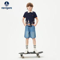 NAVIGARE意大利小帆船男童短袖T恤夏季新款儿童短袖T恤上衣时尚半袖POLO衫 【夏日帆船】