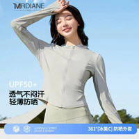 Mrdiane wei 修身防晒衣女防紫外线连帽外套透气轻薄防晒服新款 灰色  M
