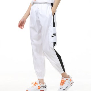 耐克（NIKE）女运动裤 春秋梭织束脚休闲裤 宽松简约 CJ7347-100 白 XL