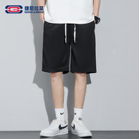 GENIOLAMODE短裤男冰丝薄款纯色基础宽松休闲夏季裤子百搭潮牌五分裤男 杏色 5XL