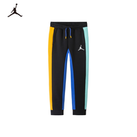 NIKE JORDAN 耐克童装男童加绒保暖运动长裤秋冬儿童休闲针织裤子 正黑色 160 /66 【身高152-158cm】