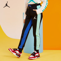 NIKE JORDAN 耐克童装男童加绒保暖运动长裤秋冬儿童休闲针织裤子 正黑色 110 /50 【身高98-104cm】