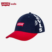 Levi's 儿童帽子刺绣logo镂空鸭舌帽夏季男女童棒球帽潮 深靛蓝 8/20