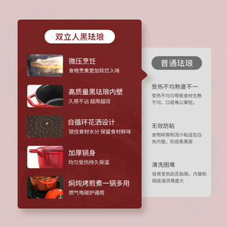 双立人 珐琅铸铁锅 20cm 4L 黑色 汤锅