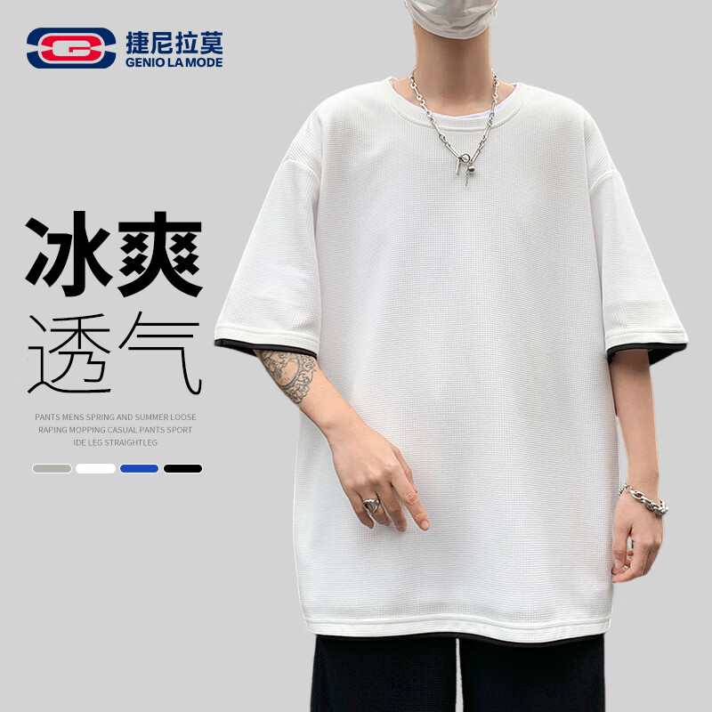  GENIOLAMODE 假两件设计 男士短袖T恤