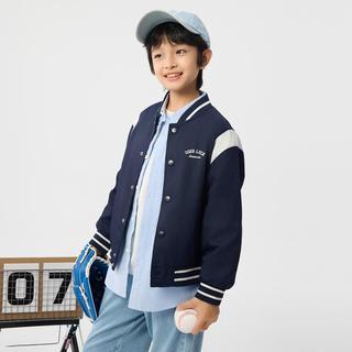 拼色棒球服儿童外套男童女童童装2025春装绣花休闲上衣潮