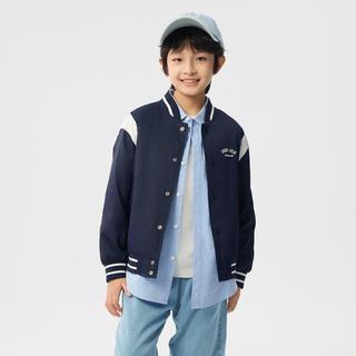 拼色棒球服儿童外套男童女童童装2025春装绣花休闲上衣潮