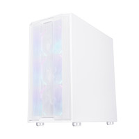 先马(SAMA) 平头哥M8 游戏办公小型电脑机箱(玻璃侧透/支持MATX主板/顶部240水冷位) M8白+6个棱镜4PRO风扇+AN550W冰山电源