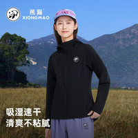 熊猫骆驼系列软壳衣女春夏耐磨速干透气登山服徒步外套V148黑,S 幻影黑
