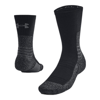 安德玛（UNDERARMOUR）All Weather男女情侣运动羊毛混纺中筒袜-1双装1387068 001