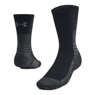 安德玛（UNDERARMOUR）All Weather男女情侣运动羊毛混纺中筒袜-1双装1387068 001