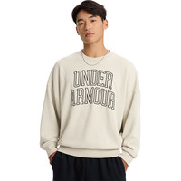安德玛（UNDERARMOUR） Icon男女同款高克重圆领运动休闲卫衣1386548 峰顶白110 2XL